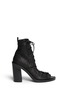 Main View - Click To Enlarge - ANN DEMEULEMEESTER - Basketweave leather lace up ankle boots