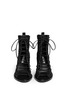 Figure View - Click To Enlarge - ANN DEMEULEMEESTER - Basketweave leather lace up ankle boots