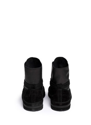 Back View - Click To Enlarge - ANN DEMEULEMEESTER - Suede mix leather high top sneakers