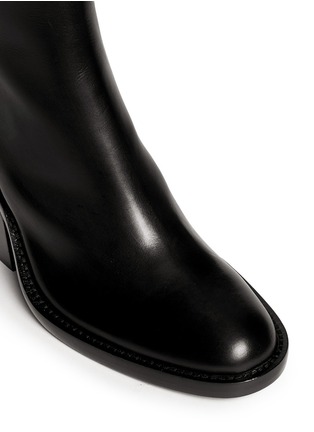 Detail View - Click To Enlarge - ANN DEMEULEMEESTER - Curve block heel leather boots