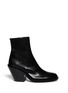 Main View - Click To Enlarge - ANN DEMEULEMEESTER - Curve block heel leather boots