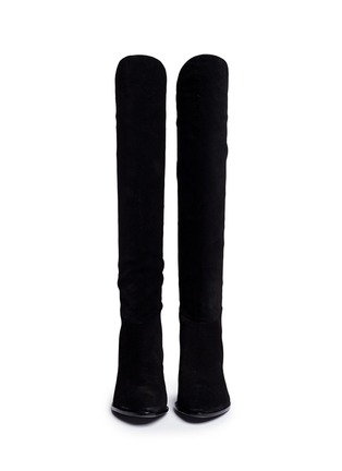 Figure View - Click To Enlarge - ALEXANDER WANG - 'Sigrid' cutout heel suede boots