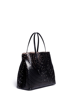 Figure View - Click To Enlarge - ALAÏA - Open top perforated leather tote