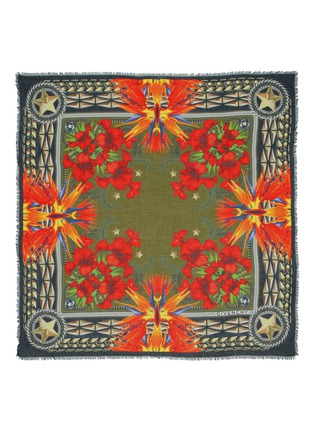 Front View - Click To Enlarge - GIVENCHY - Printed cashmere-modal scarf
