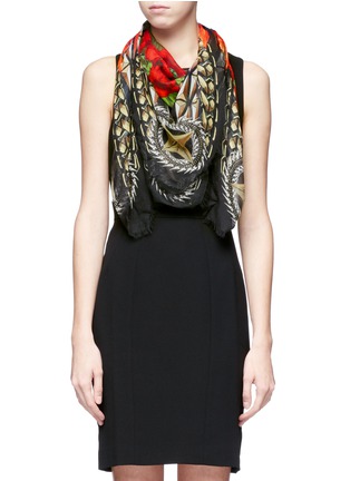Figure View - Click To Enlarge - GIVENCHY - Printed cashmere-modal scarf