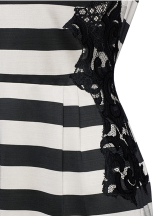 Detail View - Click To Enlarge - DIANE VON FURSTENBERG - Colour-block stripe lace trimmed dress