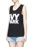 Front View - Click To Enlarge - TOPSHOP - Logo print dropped armseye tank top
