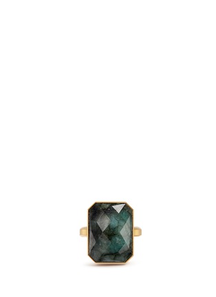 Main View - Click To Enlarge - RINGLY - 'Into the Woods' emerald activity tracking ring