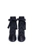 Front View - Click To Enlarge - VALENTINO GARAVANI - Ribbon lace-up nappa leather ballerina boots