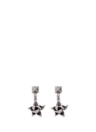 Main View - Click To Enlarge - VALENTINO GARAVANI - Orchid Rockstud engraved earrings
