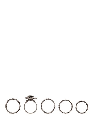 Figure View - Click To Enlarge - VALENTINO GARAVANI - Orchid brass five ring set