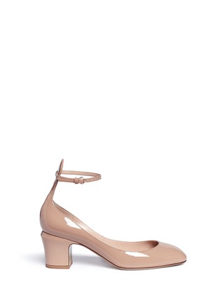 Main View - Click To Enlarge - VALENTINO GARAVANI - 'Tan-Go' ankle strap patent leather pumps