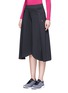 Front View - Click To Enlarge - CALVIN KLEIN PERFORMANCE - Uneven hem bonded jersey performance culottes