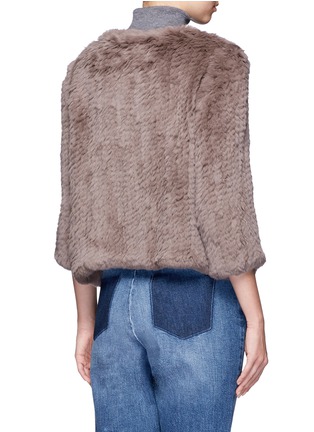 Back View - Click To Enlarge - 72348 - 'Lola' cropped sleeve rabbit fur jacket