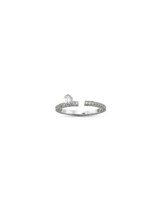 Main View - Click To Enlarge - DAUPHIN - 'Disruptive' pavé diamond 18k white gold ring