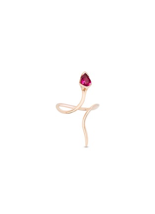 Main View - Click To Enlarge - FERNANDO JORGE - Sprout' diamond rubellite 18k rose gold long ring