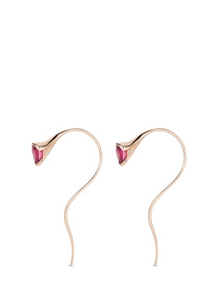 Main View - Click To Enlarge - FERNANDO JORGE - 'Sprout' diamond tourmaline 18k rose gold small earrings