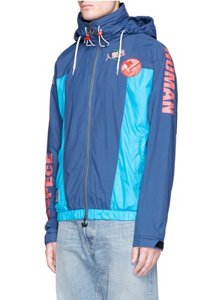 Front View - Click To Enlarge - ADIDAS BY PHARRELL WILLIAMS - Reflective logo embroidered windbreaker jacket