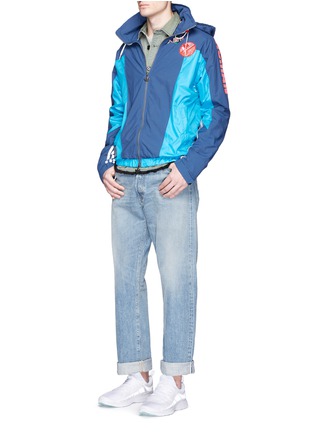 Figure View - Click To Enlarge - ADIDAS BY PHARRELL WILLIAMS - Reflective logo embroidered windbreaker jacket