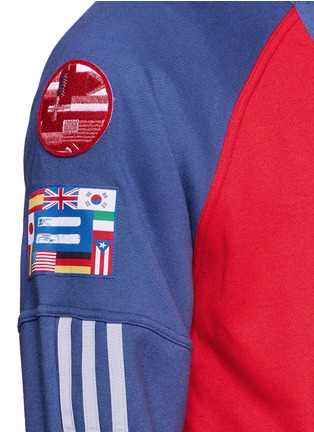 Detail View - Click To Enlarge - ADIDAS BY PHARRELL WILLIAMS - Reflective logo embroidered zip hoodie