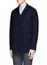 Front View - Click To Enlarge - KOLOR - Double breasted wool coat