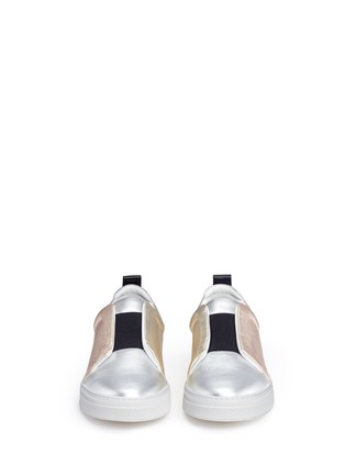 Front View - Click To Enlarge - PIERRE HARDY - 'Slider' metallic leather slip-on sneakers