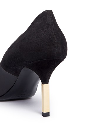 Detail View - Click To Enlarge - PIERRE HARDY - 'Blondie' metal heel suede and leather pumps