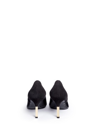 Back View - Click To Enlarge - PIERRE HARDY - 'Blondie' metal heel suede and leather pumps