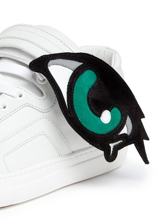 Detail View - Click To Enlarge - PIERRE HARDY - 'Oh Roy' eye suede appliqué leather sneakers