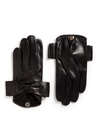 Main View - Click To Enlarge - MAISON FABRE - 'Audrey' bow lambskin leather short gloves