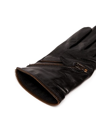 Detail View - Click To Enlarge - MAISON FABRE - Zip lambskin leather short gloves