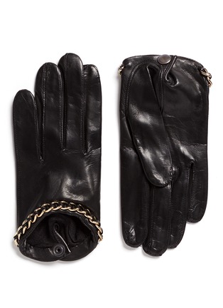 Main View - Click To Enlarge - MAISON FABRE - 'Sasha' chain lambskin leather short gloves