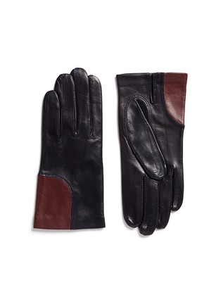 Main View - Click To Enlarge - MAISON FABRE - Colourblock corner lambskin leather short gloves