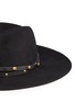 Detail View - Click To Enlarge - SENSI STUDIO - Stud leather band wool felt hat