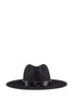 Main View - Click To Enlarge - SENSI STUDIO - Croc embossed leather band wool felt hat