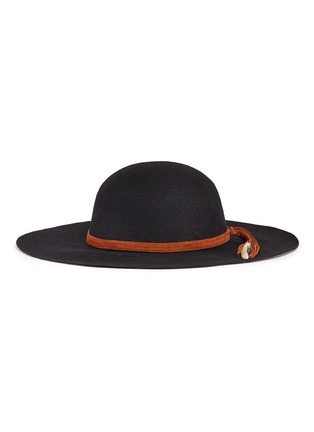 Main View - Click To Enlarge - SENSI STUDIO - 'Lauren' braided feather suede band wool felt hat