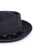 Detail View - Click To Enlarge - SENSI STUDIO - Stud leather band wool felt hat