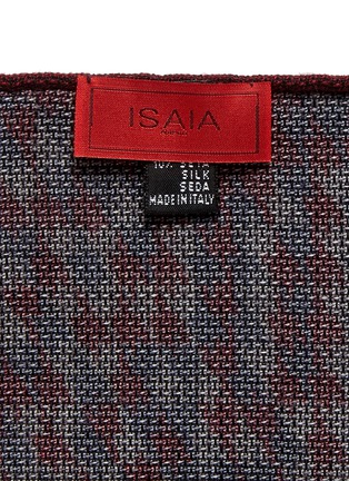 Detail View - Click To Enlarge - ISAIA - Houndstooth print wool-silk pocket square