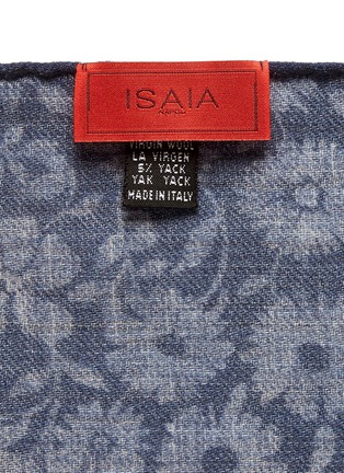 Detail View - Click To Enlarge - ISAIA - Floral leaf print virgin wool blend pocket square