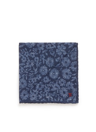 Main View - Click To Enlarge - ISAIA - Floral leaf print virgin wool blend pocket square