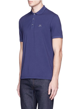 Front View - Click To Enlarge - ISAIA - Logo embroidered polo shirt