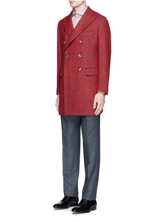 Front View - Click To Enlarge - ISAIA - 'Colorado' double breasted herringbone coat