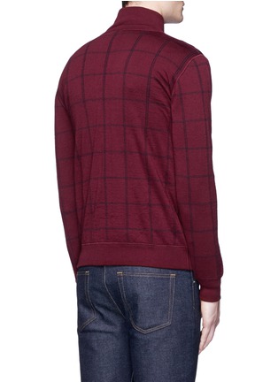 Back View - Click To Enlarge - ISAIA - Windowpane check mock neck sweater