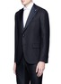 Front View - Click To Enlarge - LARDINI - Diamond jacquard lapel wool tuxedo suit