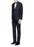 Figure View - Click To Enlarge - LARDINI - Diamond jacquard lapel wool tuxedo suit