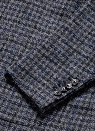 Detail View - Click To Enlarge - LARDINI - Check plaid double breasted soft blazer
