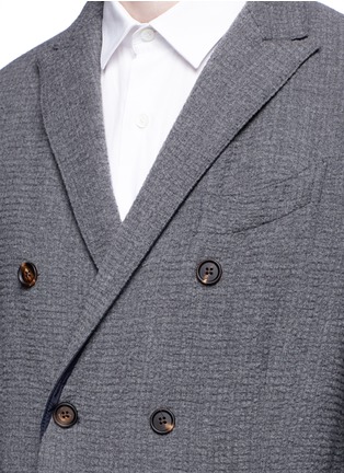Detail View - Click To Enlarge - LARDINI - Reversible double breasted wool-blend blazer