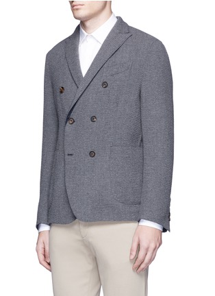Front View - Click To Enlarge - LARDINI - Reversible double breasted wool-blend blazer