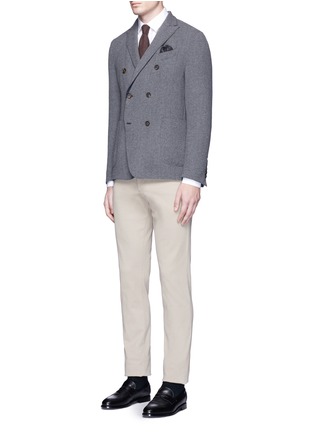 Figure View - Click To Enlarge - LARDINI - Reversible double breasted wool-blend blazer