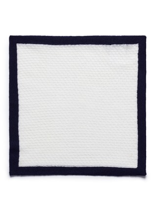 Detail View - Click To Enlarge - LARDINI - Pointelle knit wool pocket square